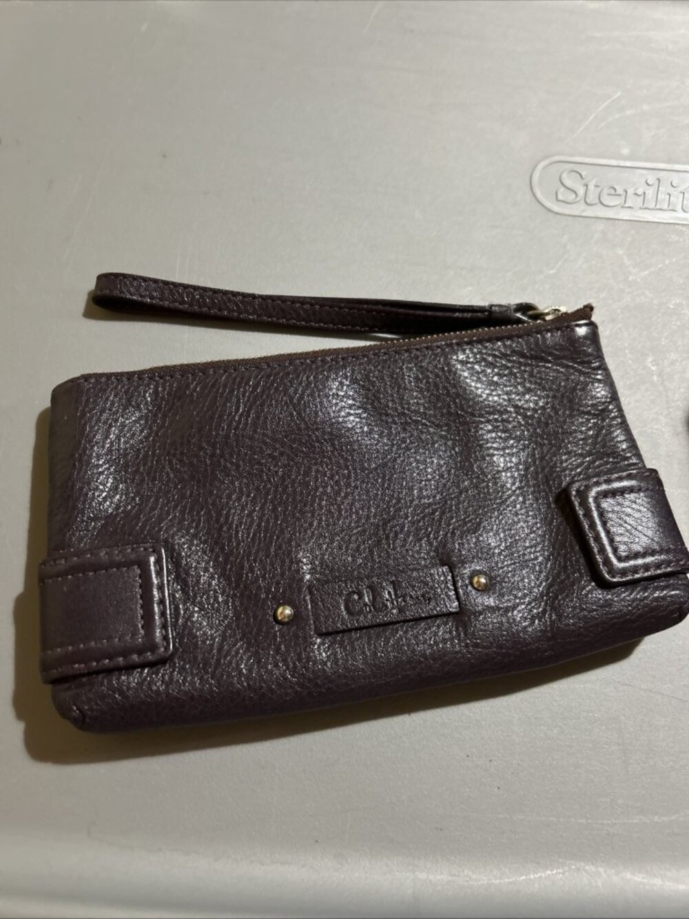 Cole Haan Purple Pebbled Leather Wristlet Clutch Mini Bag Y2K Aesthetic🔥 - Picture 2 of 11